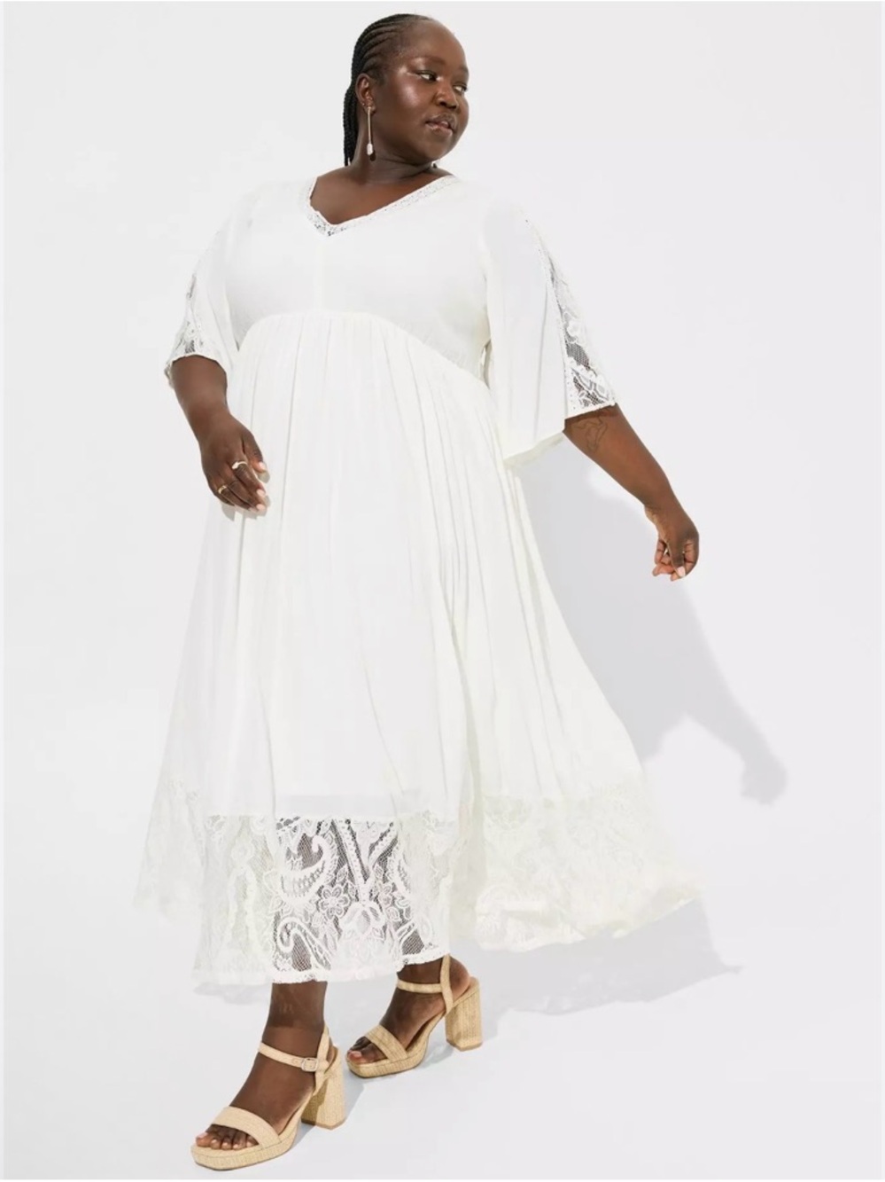 Torrid FESTI White Lace Maxi Dress size 1